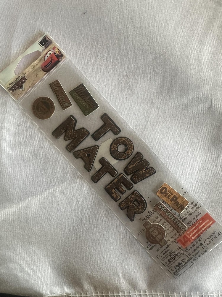 VTG Y2K Jolee’s Boutique Tow Mater Brown Dimensional Stickers 14pc Disney Cars