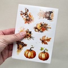 Fall Autumn Stickers 5 Sheets Scrapbooking Junk Journal Collage Cards