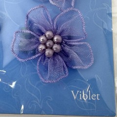 Casa Collection Small White Roses Appliqué Embellishments Pink Purple Blue
