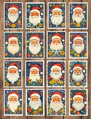 Bright Santa Head Die Cut Vinyl Stickers Set Scrapbooking Laptop Waterbottle