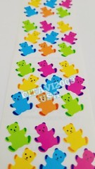 HAMBLY STUDIOS STICKERS MINI TEDDY BEARS * GUMMY BEARS BRIGHT NEON COLOR VINTAGE