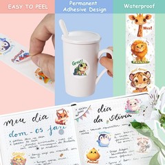 3 Rolls Animal Stickers for Kids, 1500 PCS Kids Stickers Bulk for Toddlers 2-4,