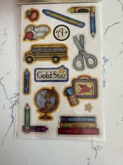 School Days Scrapbooking Kit Supplies – Paper Stickers Embellishments Charms
