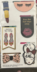 The Paper Studio AGENDA 52 Paperclips EYELASHES & LIPSTICK Magnetic Clips 6 pcs