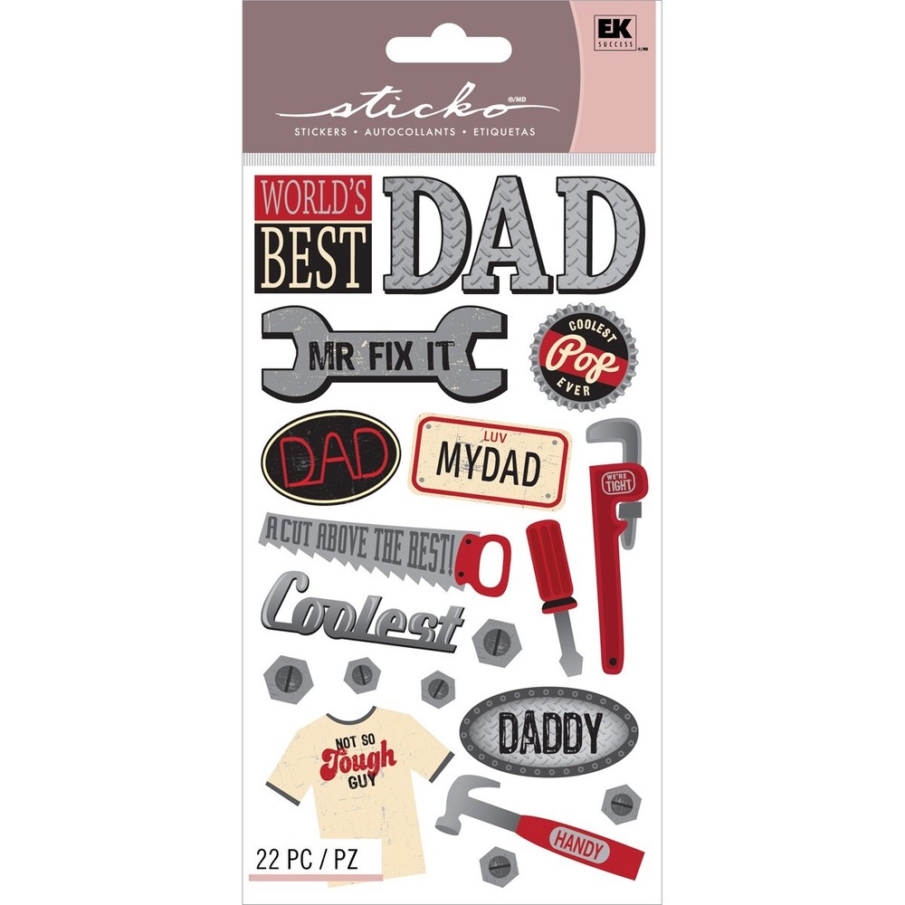 Father Dad Daddy Pop Best Handyman Mr. Fix It Coolest Sticko Stickers Scrapbook