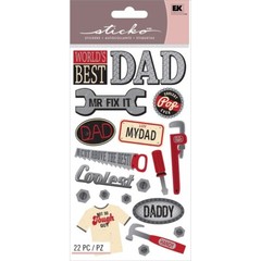 Father Dad Daddy Pop Best Handyman Mr. Fix It Coolest Sticko Stickers Scrapbook