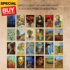 150 Sheets of Scrapbook Paper, Aesthetic Vintage Scrapbooking Supplies Pack, Eph