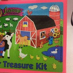 Vtg 90s Sandylion Sticker Treasure Kit Case Only Bear Farm Barn Pigs Cow Horse
