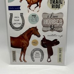 Me & My Big Ideas mambiSTICKS Horse Equestrian Scrapbook Stickers New Sheet