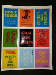Vintage 1982 AGC Funny Sayings Signs Puffy Sticker Sheet New Old Stock