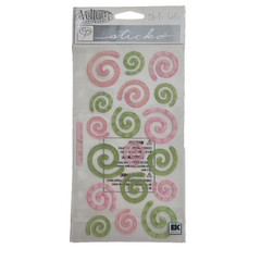 Sticko Velllum Stickers Spring Swirls Green Pink Glitter Sparkle Stickopotamus