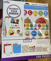 199 Pc Binder Stickers Smileys Mood Expressions Back to School NIP VBR22B