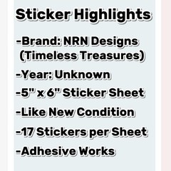 Gymnastics Stickers – Rare Vintage Sticker Sheet – NRN Designs – Words & Phrases