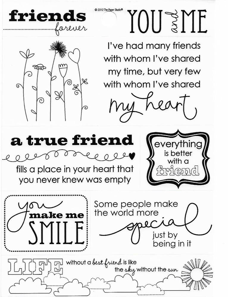 True Best Special Friend Friends Phrase Scrapbook Card Craft Stickers