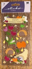 Sticko Vellum Happy Thanksgiving Turkey Apples Corn Harvest Leafs Acorn Stickers