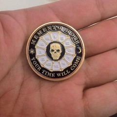 Memento Mori Challenge Coin Memento Vivere Coin Skull Challenge Coin