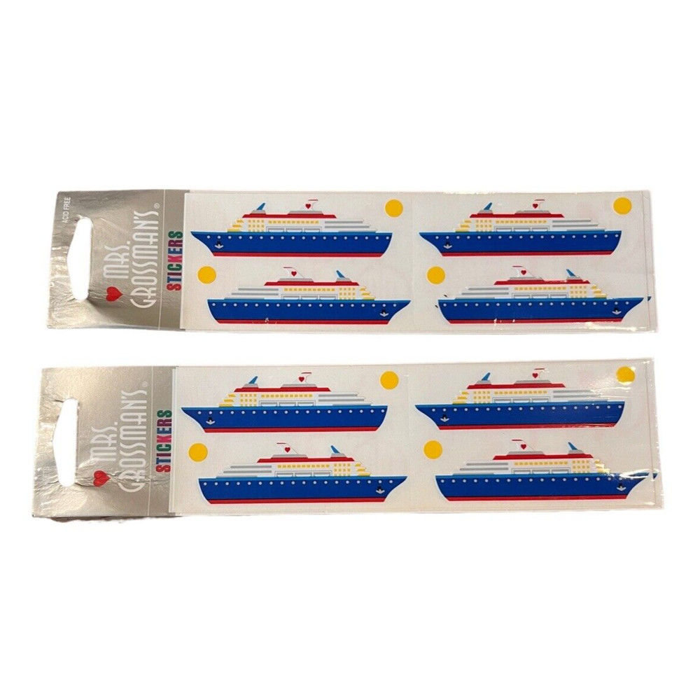 Vintage RARE Mrs. Grossman’s Stickers Cruise Ship 2 Packages New Sealed NOS Boat
