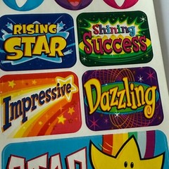 Vintage 16 Merit Stickers Bright emotion Smiley Happy Face Star Smile Faces vtg