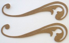 {3} ACCENT SWiRL – Style 4 – Decorative Flourish Chipboard Die Cuts – 5 1/2″