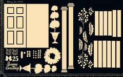 Dusty Attic Scene Mixed Chipboard – Christmas Front Door with Shadow Box, DA3201