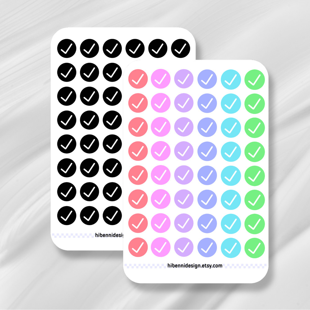 Checkmark planner stickers | To-do list | Dot icon | Checklist | Scrapbooking