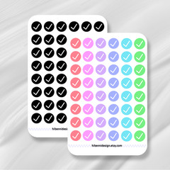 Checkmark planner stickers | To-do list | Dot icon | Checklist | Scrapbooking