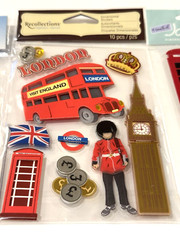 Paper House Jolees Recollections England London Scrapbook Sticker Lot of 3 NEW