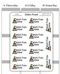 Work from Home Script Planner Sticker, Workplace, Calendar and Journal Sticker
