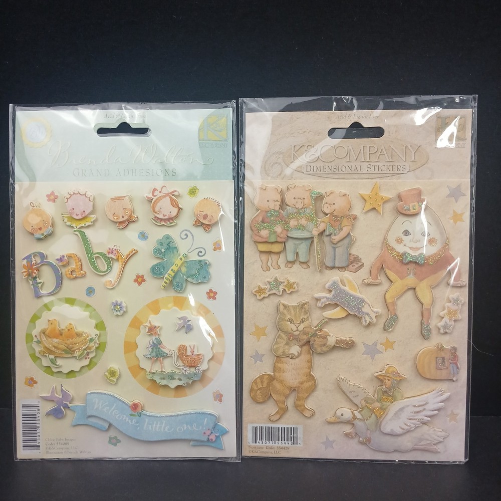 K&Company Dimensional Baby Child Sticker Lot Nursery Rhyme Unisex NEW