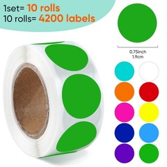 Colored Dot Stickers 3/4″ 10 Color Round Color Coding 4200 PCS Sticky Dots