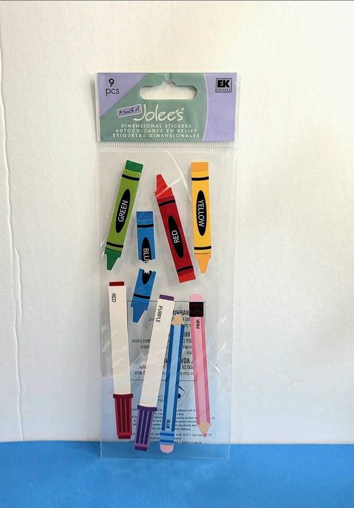 FREE SHIP Jolee’s COLORING CRAYONS Scrapbook Stickers SCHOOL PROM GRADUATION #2