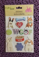 Crafters Square Scrapbook Pop-Up Stickers Dog Animal Coffee Lover 2 Pack Set