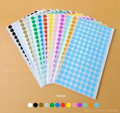 Assorted Sizes Colour Sticker Dots Adhesive Round Labels Circular Spot Scrapbook