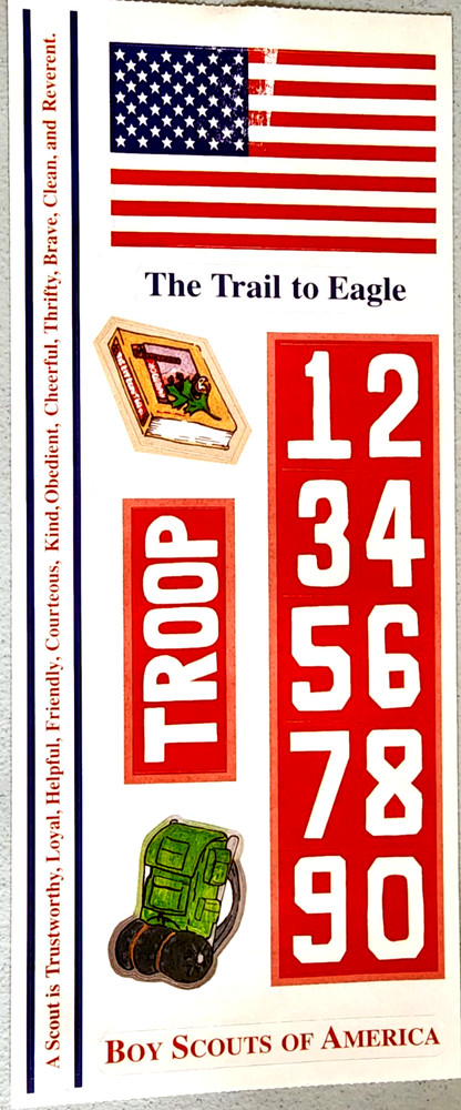 It Takes Two Eagle Scout Boy Scouts Sticker Sheet 5×12 Scrapbook Vintage 2004