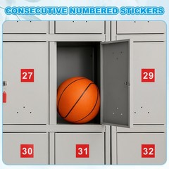 1.5″ Consecutive Number Stickers, 1 Set Self Adhesive Number Decals, Red