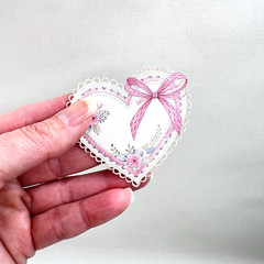 Pretty Pink Floral Heart Stickers Valentine’s Day Junk Journal Collage Scrapbook