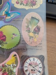 Crafter’s Square Flower Bird Themed 3-D Motion Stickers 9 Pieces New