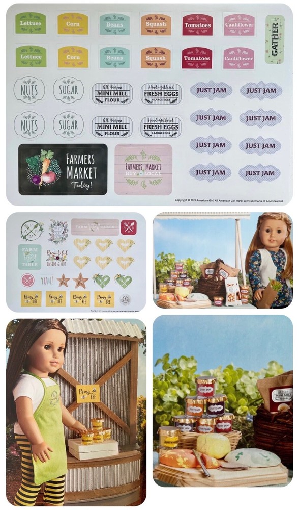 American Girl Stickers Farm and Feast Gardening Canning Food Crafts 2 Sheets NEW