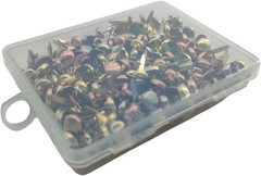 300 Pieces 6Mm round Brads, Paper Fasteners Metal Brads with Storage Box, Paper