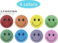 1.5 Inch Shiny Happy Face Stickers Circle Dots Labels Reward Stickers Teachers S