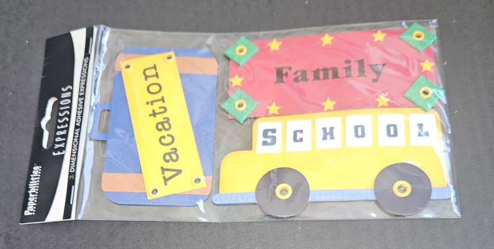 Paperbilities 3-D Dimensional Adhesive Tags Primary Colors 3 Scrapbooking