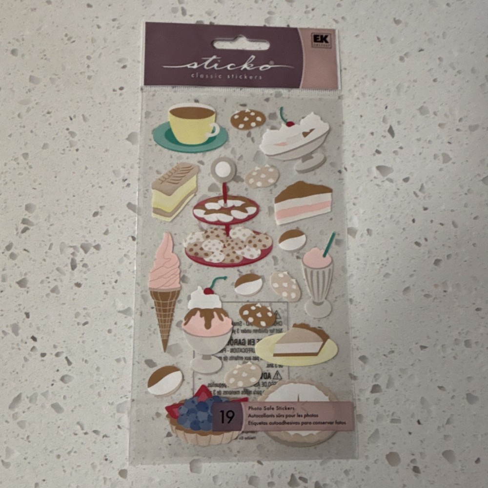 Sticko Dimensional Multicolor Food & Drink Scrapbooking Stickers