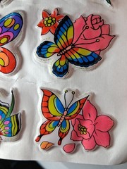 vintage 1980s imperial toy corp. puffy butterfly stickers