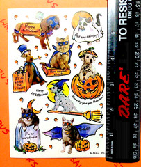 Costumed Dogs & Cats Halloween Stickers Sheet American Greetings
