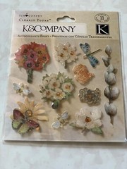 K&COMPANY TIM COFFEY 3D EPOXY FLORAL STICKERS ‘BLOSSOMWOOD’ FLOWERS 11 PCS