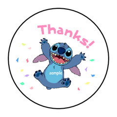 STITCH THANKS ENVELOPE SEALS STICKERS LABELS TAGS 1.5″ ROUND (30) DISNEY CUSTOM