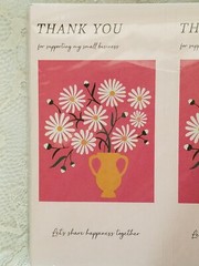 300 PCS. THANK YOU FOR SUPPORTING MY BUSINESS~HAPPY~FLOWER DESIGN~BOX STICKERS