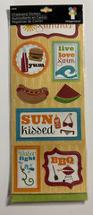 Imaginisce Summer BBQ Mixed Lot of Embellishments-Die-Cuts, Chipboard-#2