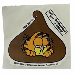 Garfield Scratch ‘n Sniff Sticker Vintage Jim Davis Chocolate Kiss Food Snack