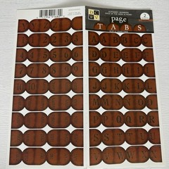 DCWV Stickers Scrapbooking Page Tabs White Black Brown Alphabet Letters Words